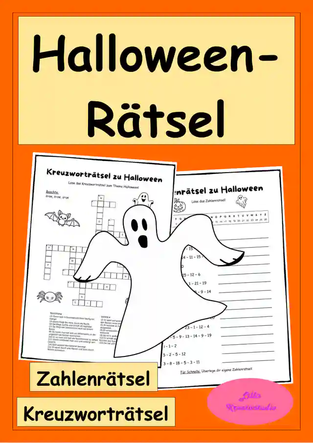 Halloween-Rätsel – Kreuzworträtsel & Zahlenrätsel