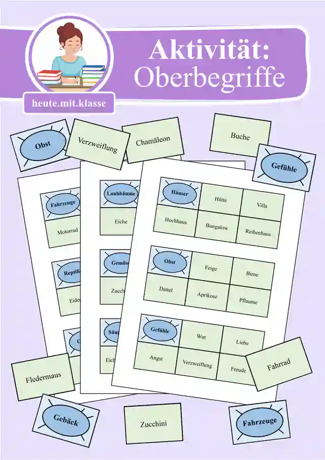 Zuordnungsaktivität & Übung: Oberbegriffe und Unterbegriffe (Wortschatzarbeit)