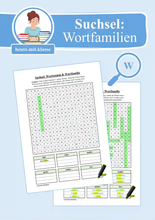Suchsel: Wortstamm & Wortfamilien (Teil 1) (FRESCH Wortbausteine)