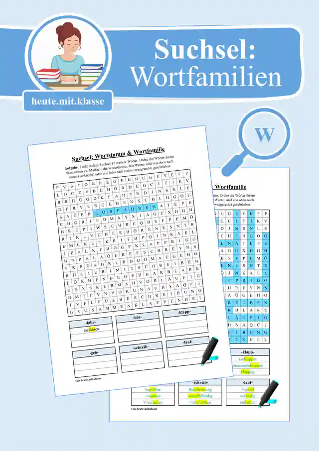 Suchsel: Wortstamm & Wortfamilien (Teil 2) (FRESCH Wortbausteine)