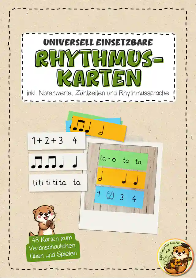 Rhythmuskarten Notenwerte – Zählzeiten & Rhythmussprache Musik