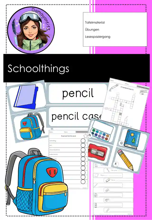 School Things - Schulsachen Englisch Grundschule