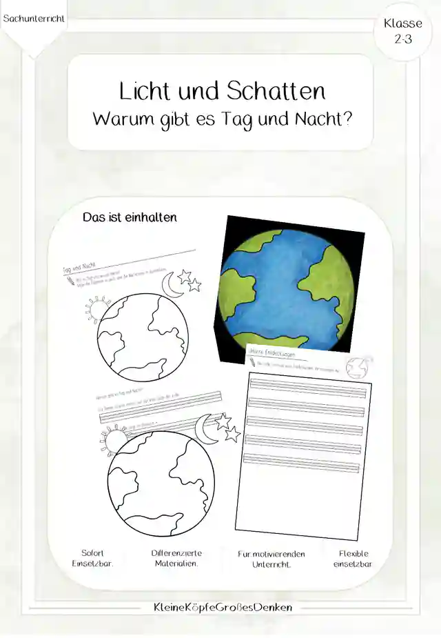 Licht und Schatten - Warum gibt es Tag und Nacht