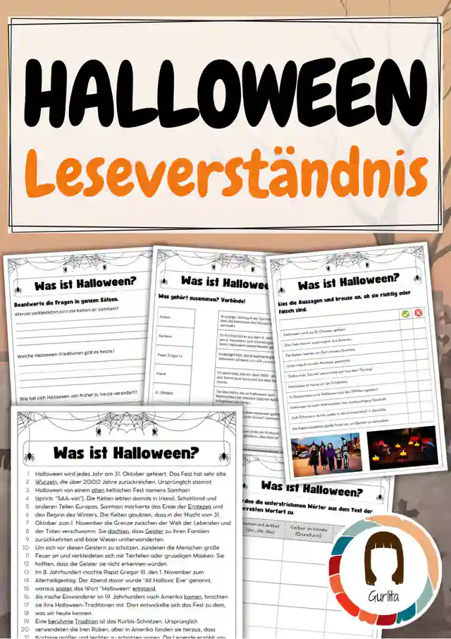 Leseverständnis: Lesetext mit Fragen Halloween (inkl. Lösungen)
