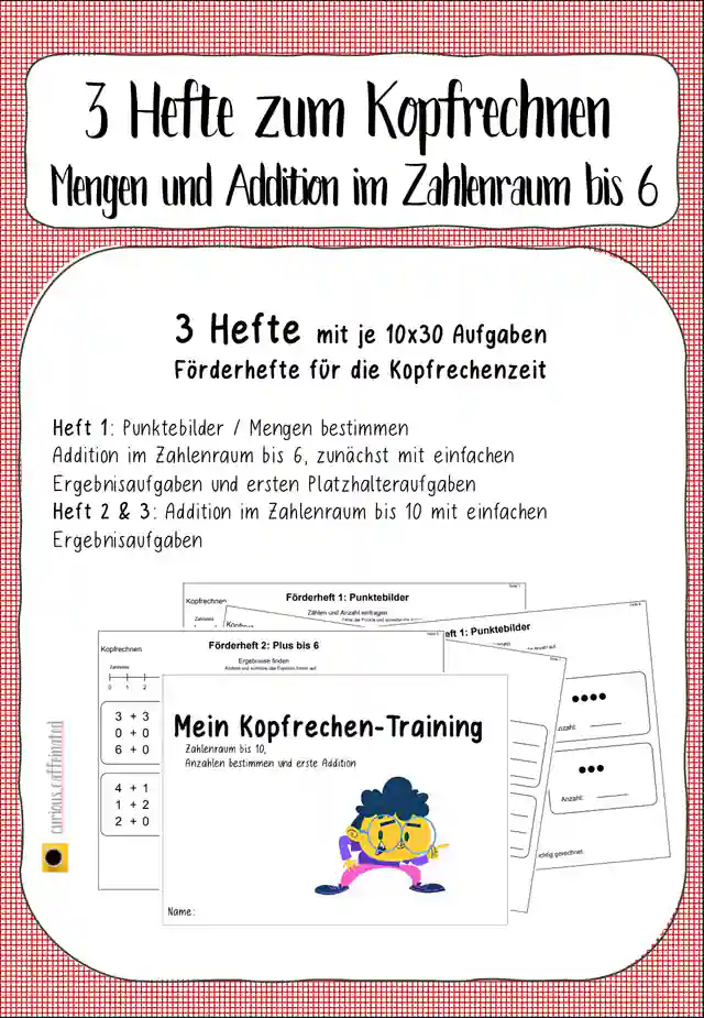 3 Hefte Kopfrechentraining ZR 10 / Förderheft