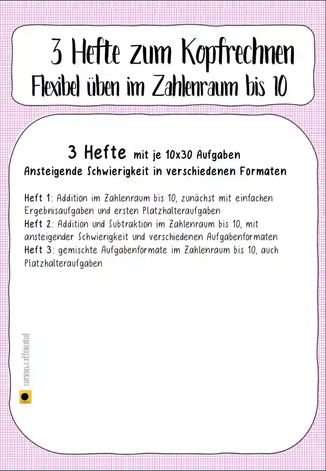 3 Hefte Kopfrechentraining ZR 10
