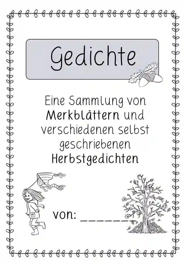 Gedichte-Heft: Herbst (Deutsch, Klasse 3/4)