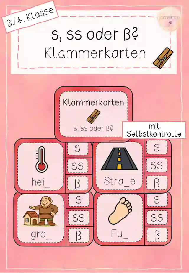 Klammerkarten - s, ss oder ß - Rechtschreibung
