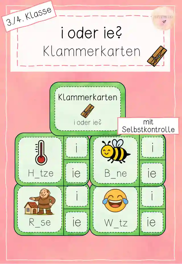 Klammerkarten - i oder ie - Rechtschreibung