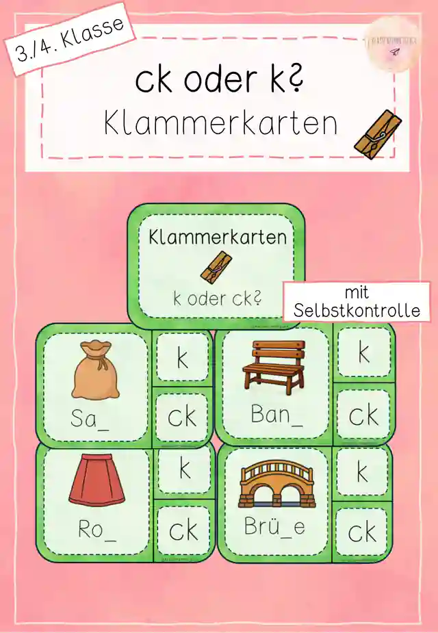 Klammerkarten - ck oder k - Rechtschreibung
