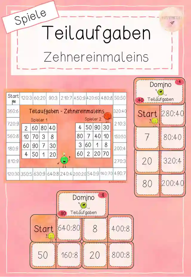 Teilaufgaben - Zehnereinmaleins - Spiele