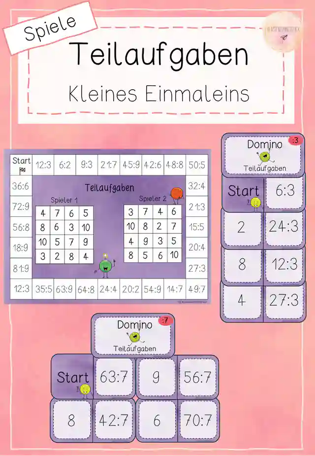 Teilaufgaben - Kleines Einmaleins - Spiele