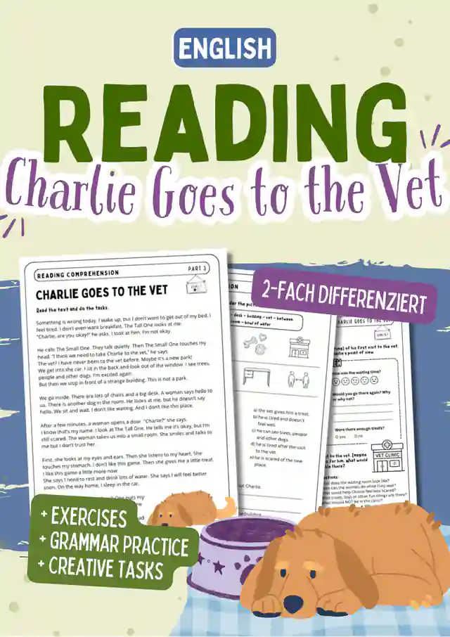 Reading Comprehension - Charlie Goes to the Vet (Part 3)  Cats and Coffee
