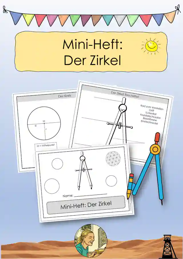 Zirkel und Kreis: Mini-Heft mit Lösungen (Geometrie Klasse 4/5)