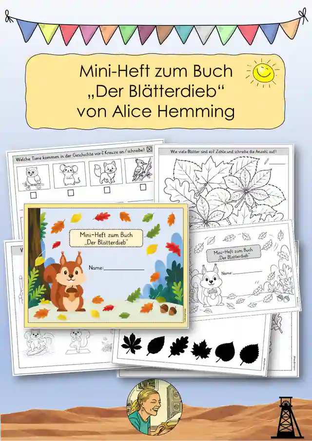 Mini-Heft zum Buch "Der Blätterdieb" von Alice Hemming | Klasse 1 | mit Lösungen