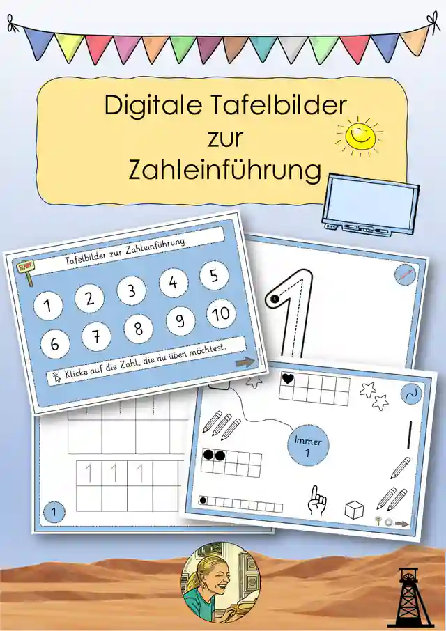 Digitale Tafelbilder zur Zahleinführung 1-10
