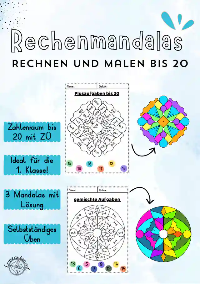 Rechenmandalas - Rechnen & Ausmalen bis 20 mit ZÜ